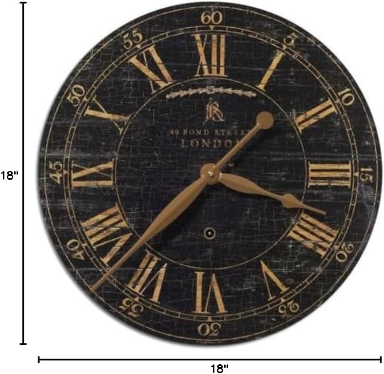 Uttermost 06029 Bond Street - 18 inch Wall Clock - 18 inches Wide by 2 inches deep