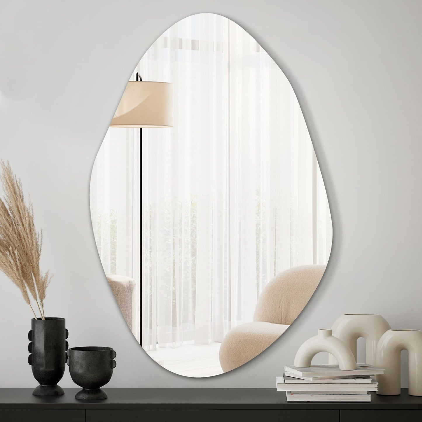 TRAHOME 32'' x 18'' Irregular Asymmetrical Wall Mirror