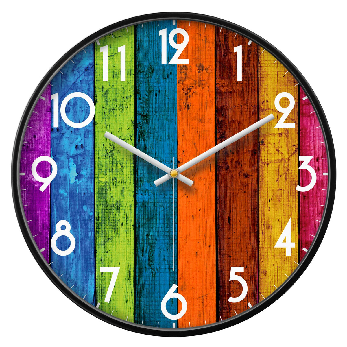 Silent Non-Ticking Analog Wall Clock, Gradient Black, 12''