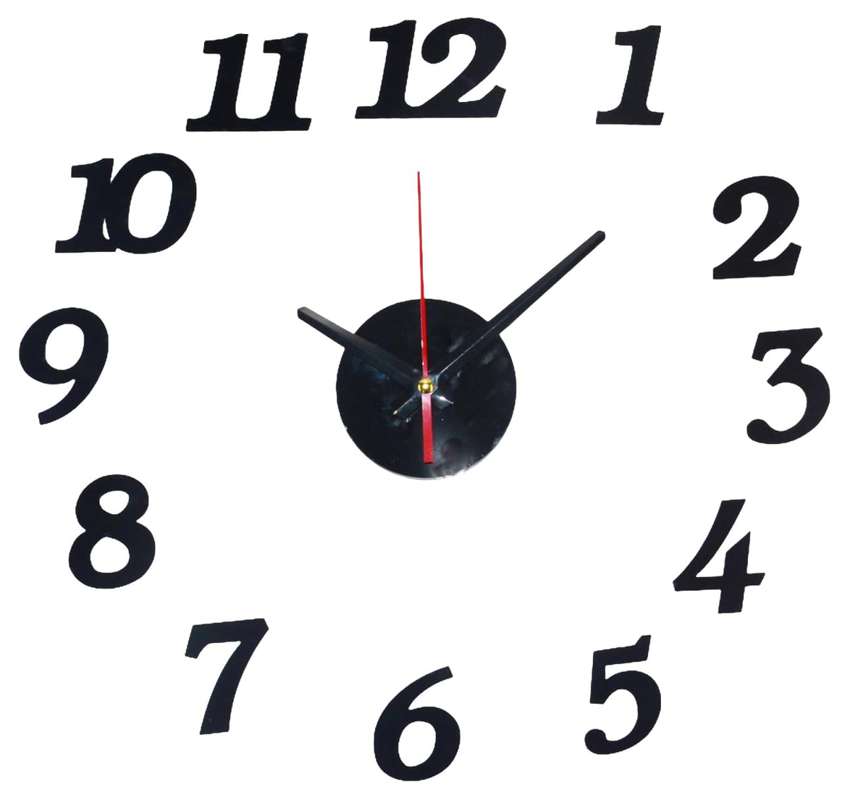 12In Wall Clock,Modern,Battery Operated,Non-Ticking Analog Clock,Black