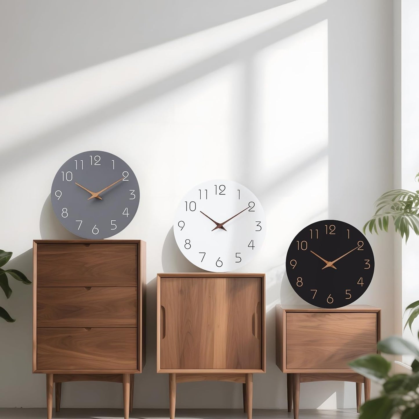 Mosewa Wall Clock 8" Battery Operated Silent Non-Ticking Simple Minimalist