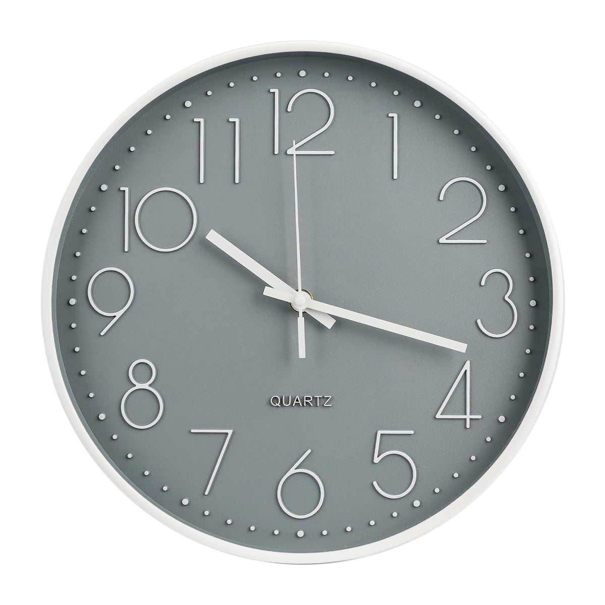 Wall Clock 12 Inch Non-Ticking Silent Modern Simple Style Round Decor Clock Gold Stereoscopic Dial Quartz Wall Clocks for Home/Office/School/Living Room/Bedroom/Kitchen
