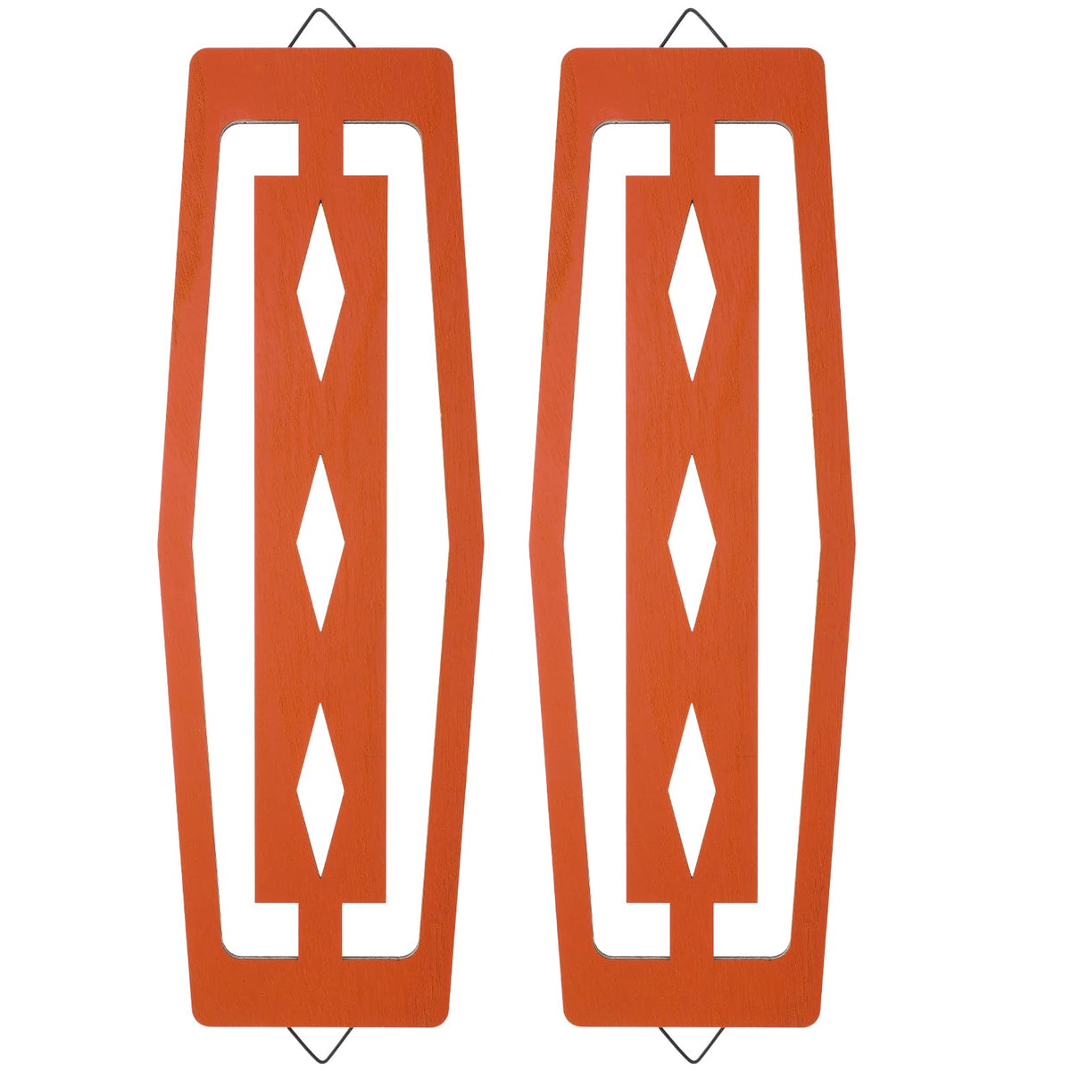 CroBlissful 2 Pcs Modern Mid Century Wall Art Wood Mid Century Elegance Decor Accents Abstract Wall Sculpture Geometric Panels for Interior Panel Art for Home Living Room(Dark Brown)