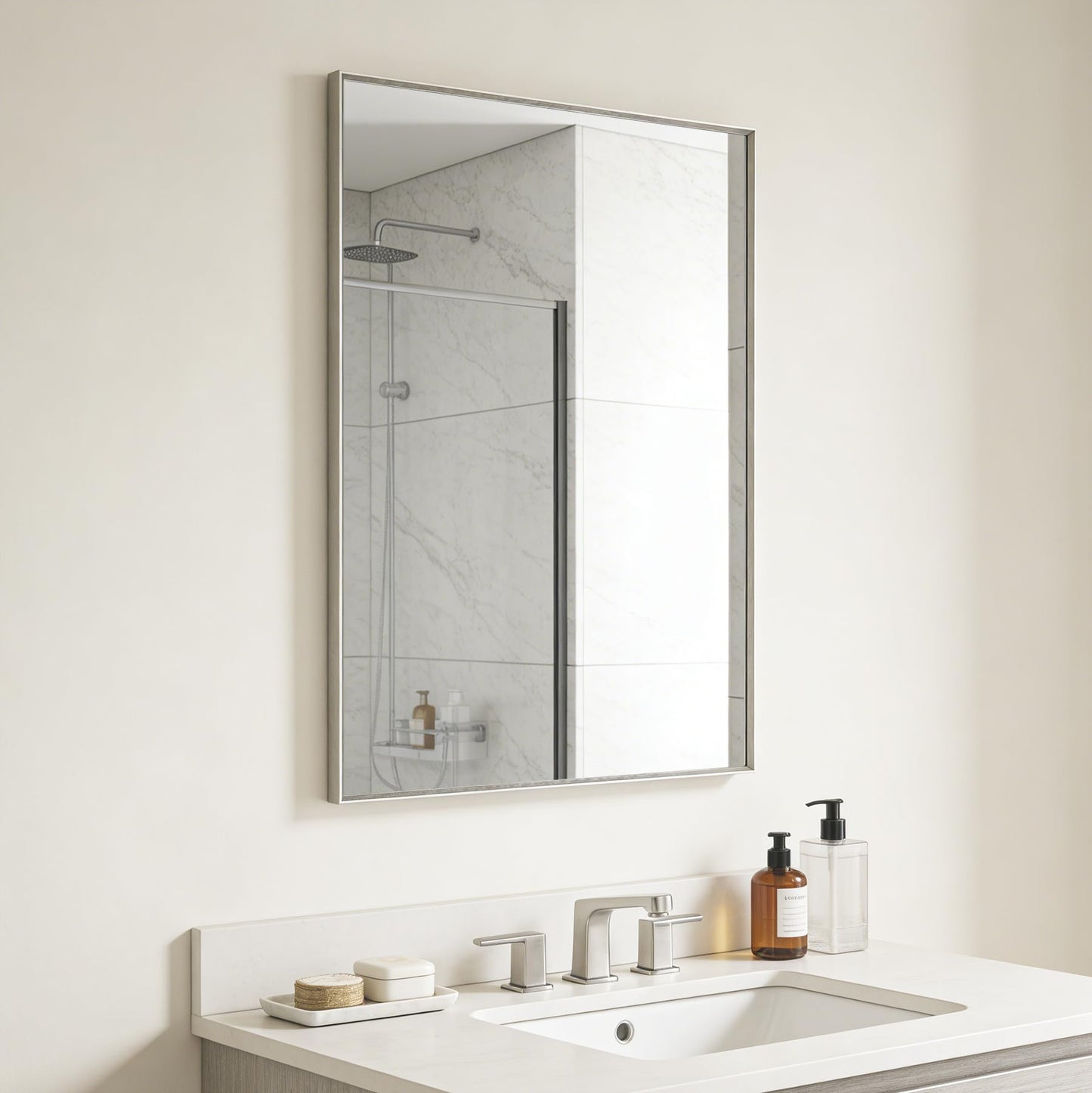 Ruomeng Wall Mirror Rectangle Decorative Mirror 12x16 Inch, Black