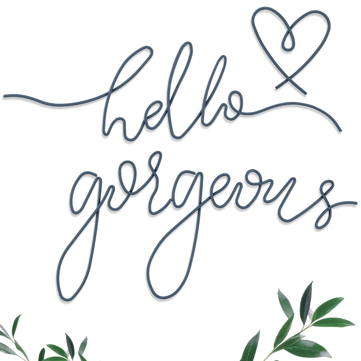 Hicarer Metal Hello Gorgeous Wall Art Minimalist Wall Decor,Gold,Classic
