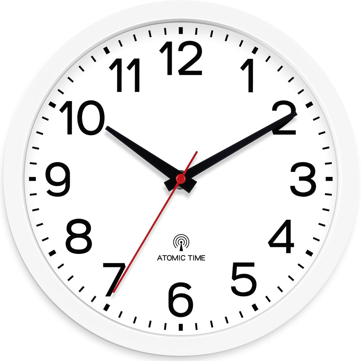 AKCISOT 12 Inch Wall Clock, Silent Battery Operated Analog Clock, Black