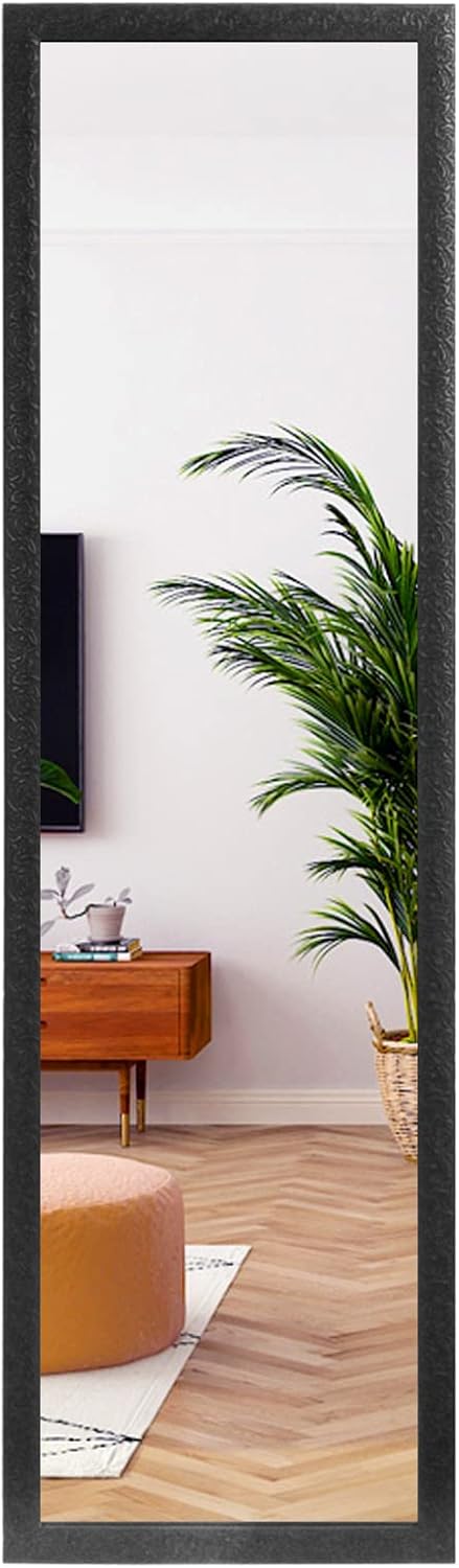 LFT HUIMEI2Y Door Mirror Full Length, Wall-Mounted Mirror Black 50" x14"