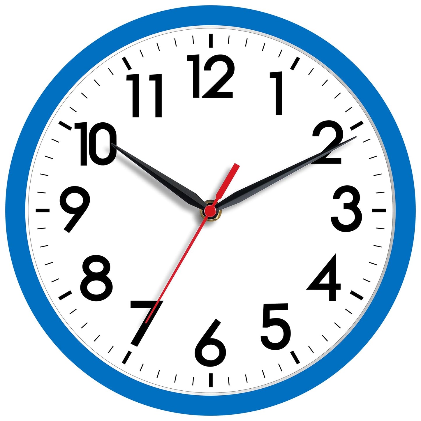 AKCISOT 12 Inch Wall Clock, Silent Battery Operated Analog Clock, Black