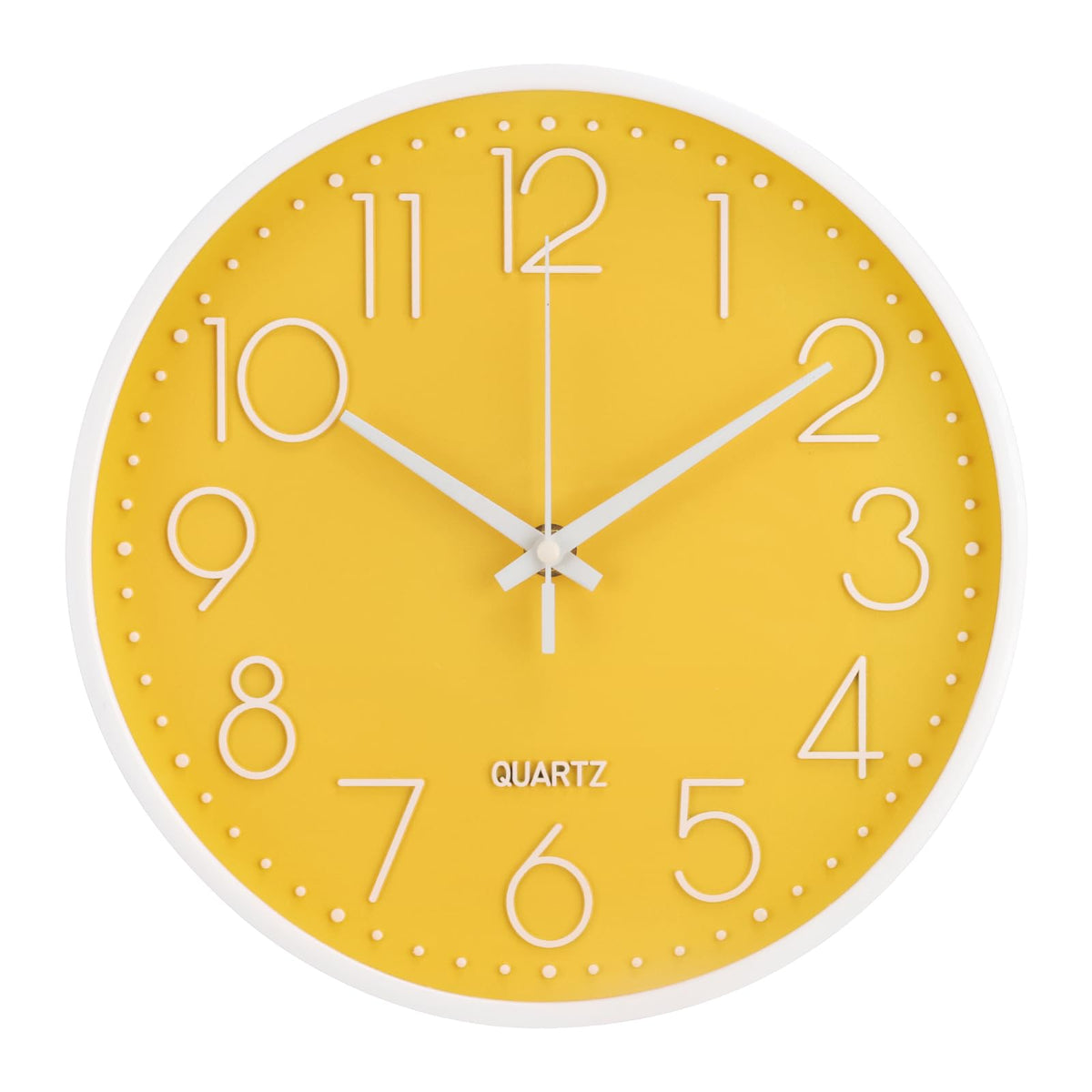 Wall Clock 12 Inch Non-Ticking Silent Modern Simple Style Round Decor Clock Gold Stereoscopic Dial Quartz Wall Clocks for Home/Office/School/Living Room/Bedroom/Kitchen
