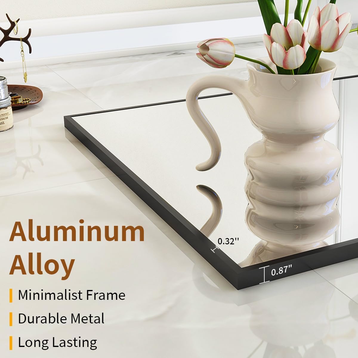 VooBang Large Full Length Mirror 78" x 35" - Shatterproof Black