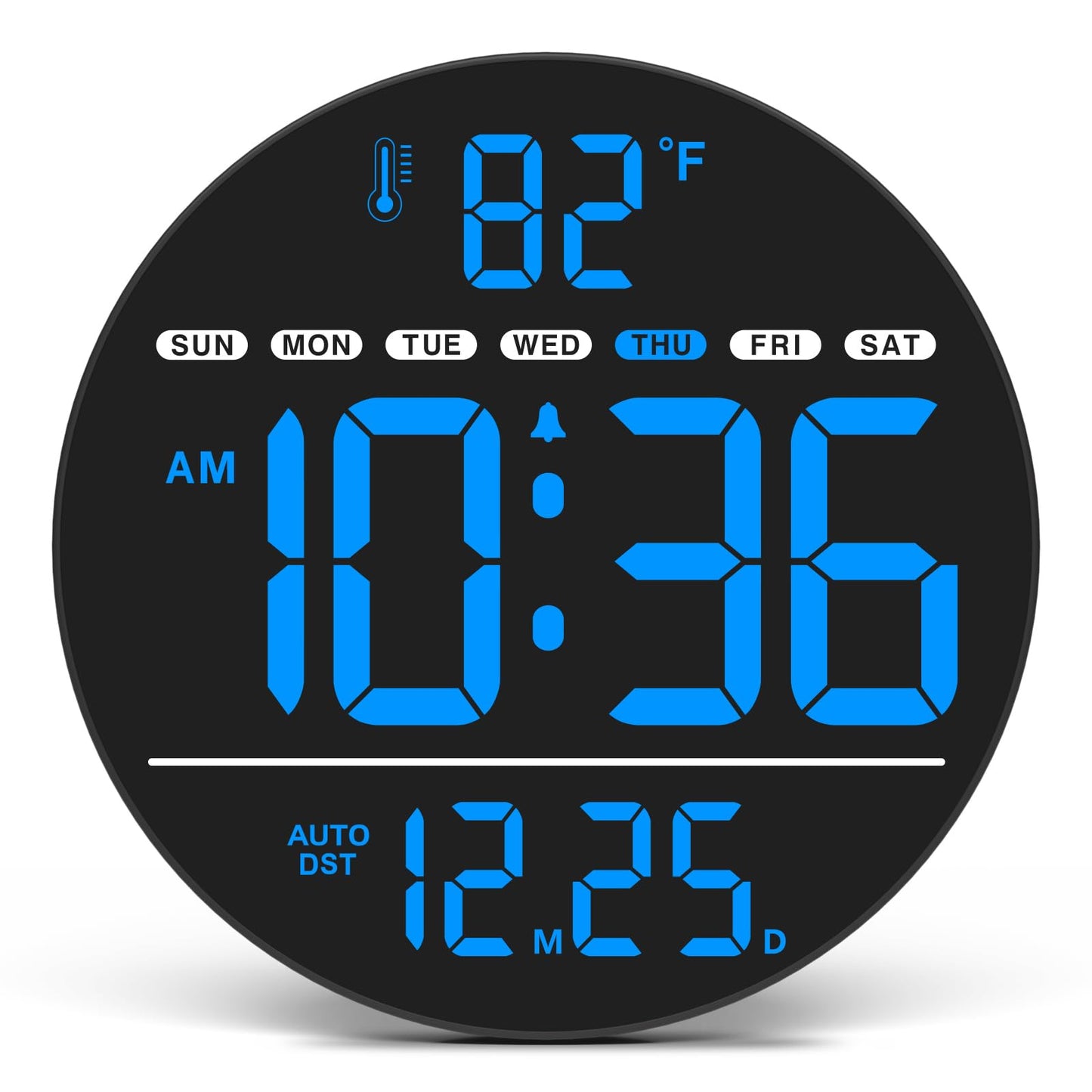 WallarGe Electric Large Digital Wall Clock with LED Display