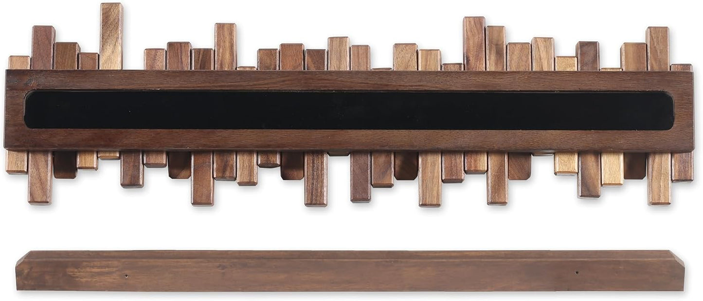 Coat Rack Wall Mount Piano Flip Down Wall Hook Rack 7 Hooks Walnut