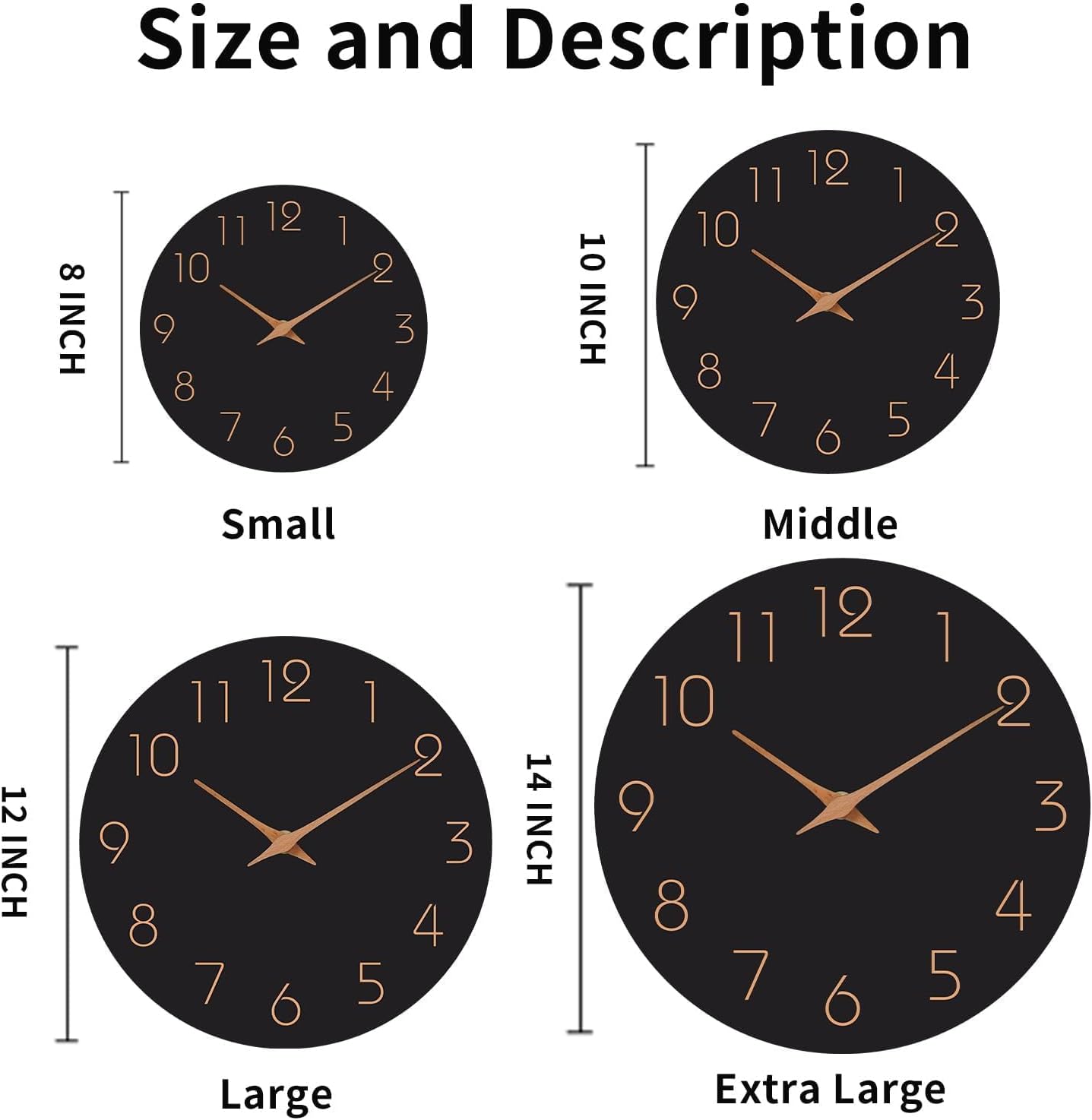 Mosewa Wall Clock 8" Battery Operated Silent Non-Ticking Simple Minimalist
