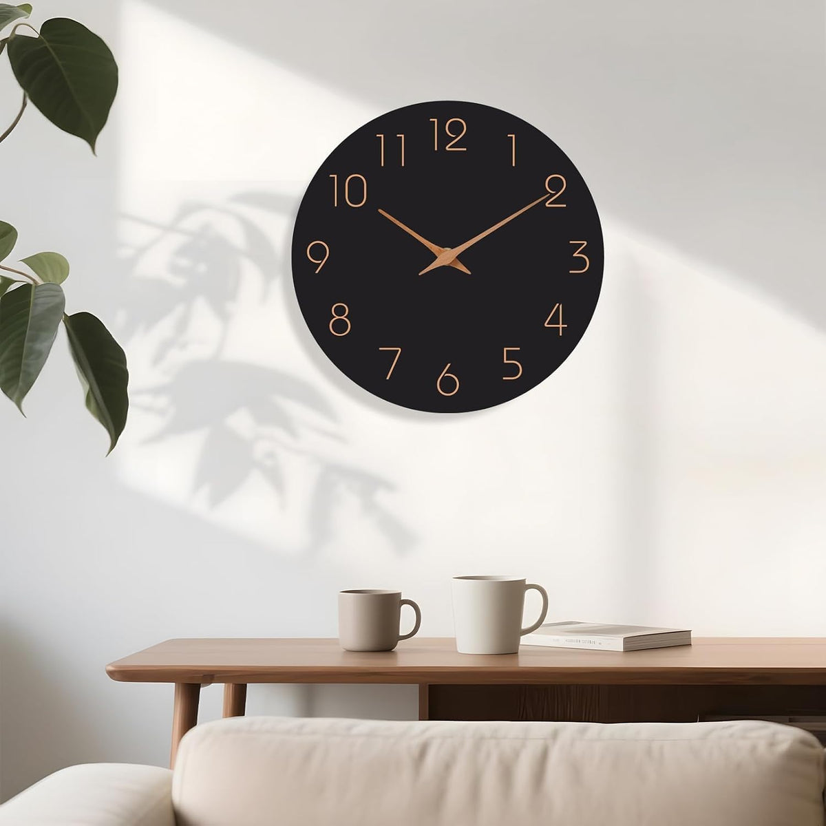 Mosewa Wall Clock 8" Battery Operated Silent Non-Ticking Simple Minimalist