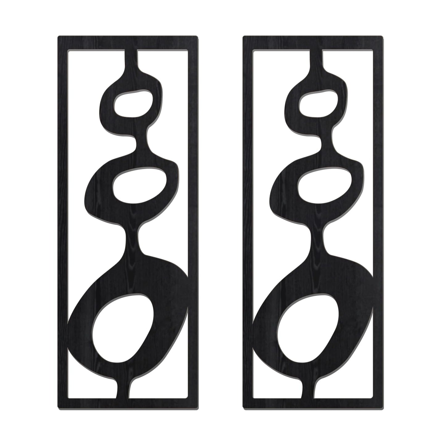 Zzbakress 2 Pcs Mid Century Modern Wall Decor Wooden Abstract Geometric Art for Home Living Room Bedroom (Style X)