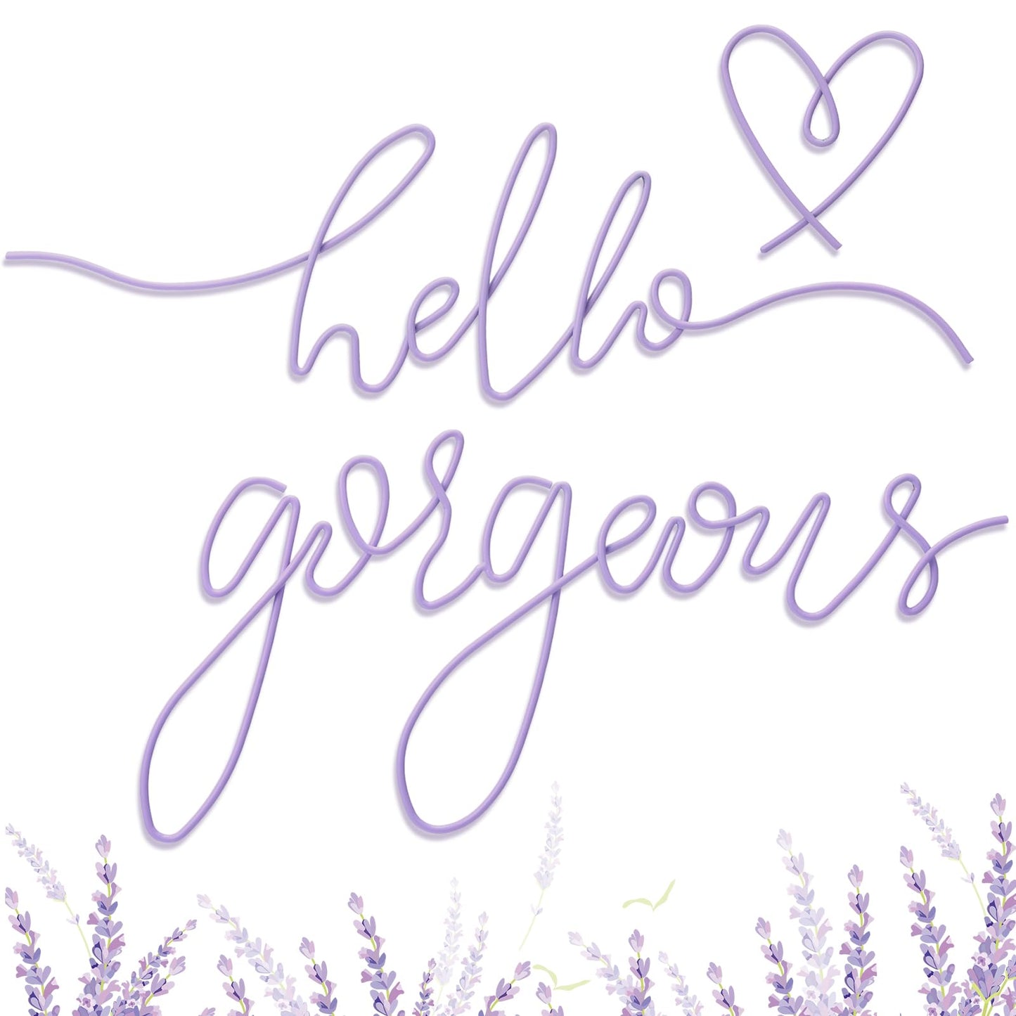 Hicarer Metal Hello Gorgeous Wall Art Minimalist Wall Decor,Gold,Classic