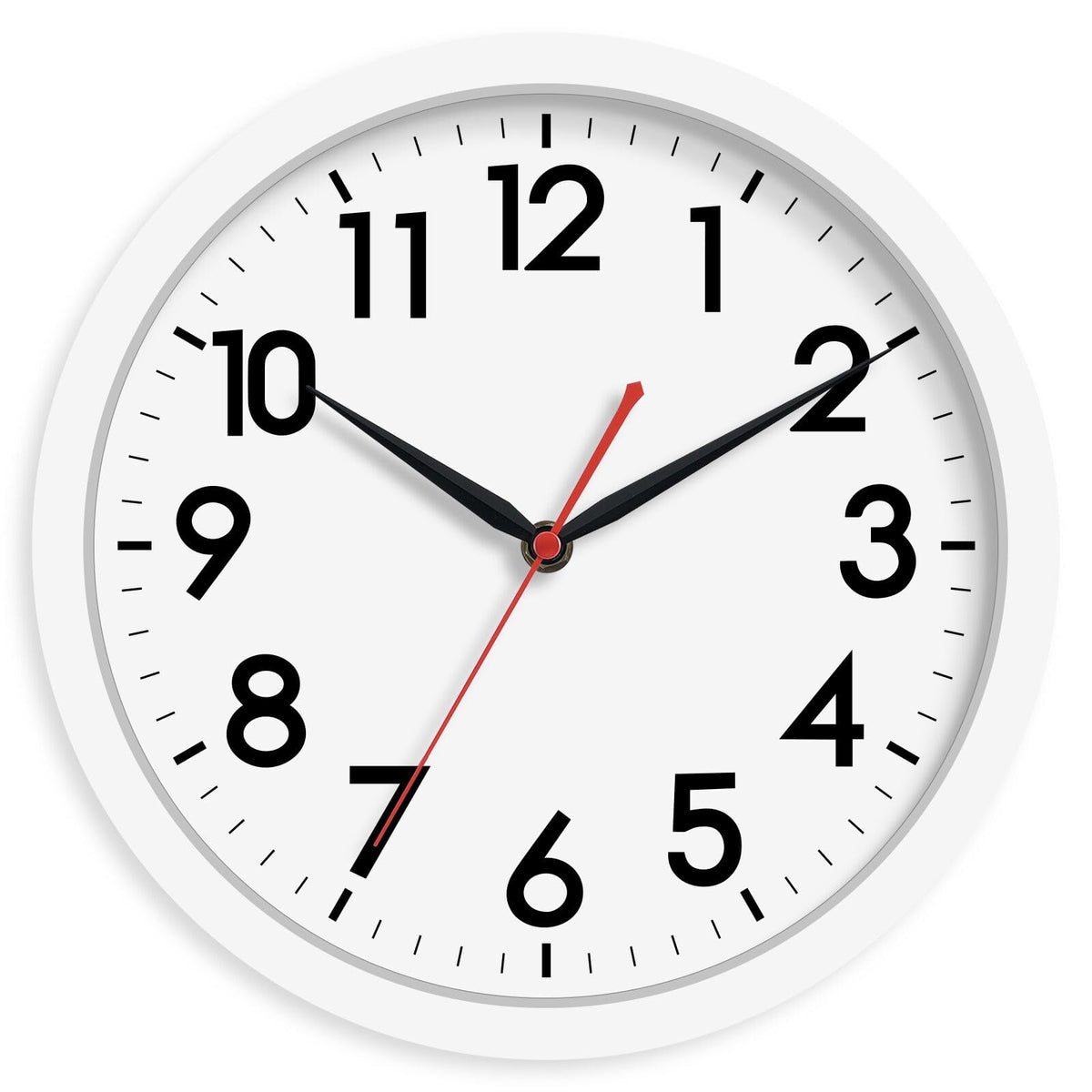 AKCISOT 12 Inch Wall Clock, Silent Battery Operated Analog Clock, Black