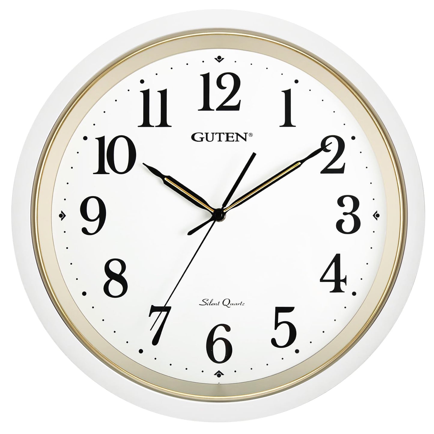 Caysie 12 Inch Large 3D Numbers Silent Non Ticking Wall Clock, Modern Quartz Battery Operated Round Clock, Decorative for Kitchen, Bedroom, Living Room, Office (Black)