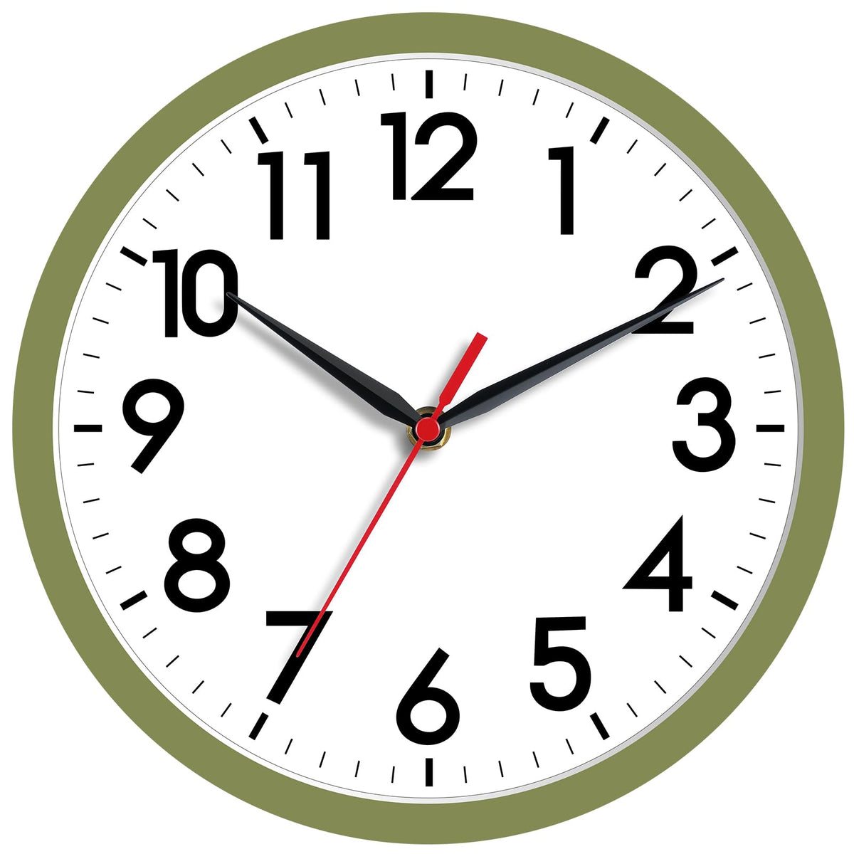 AKCISOT 12 Inch Wall Clock, Silent Battery Operated Analog Clock, Black