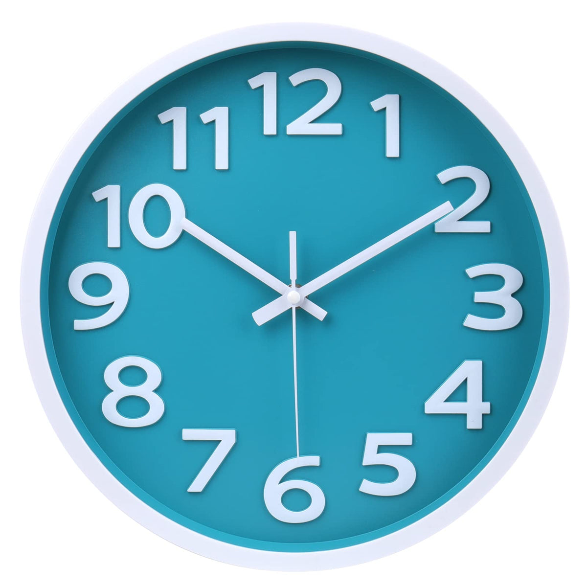Wall Clock 12 Inch Silent Non-Ticking Big Numbers Easy to Read Wall Clocks Decorative for Office School Bedroom Home