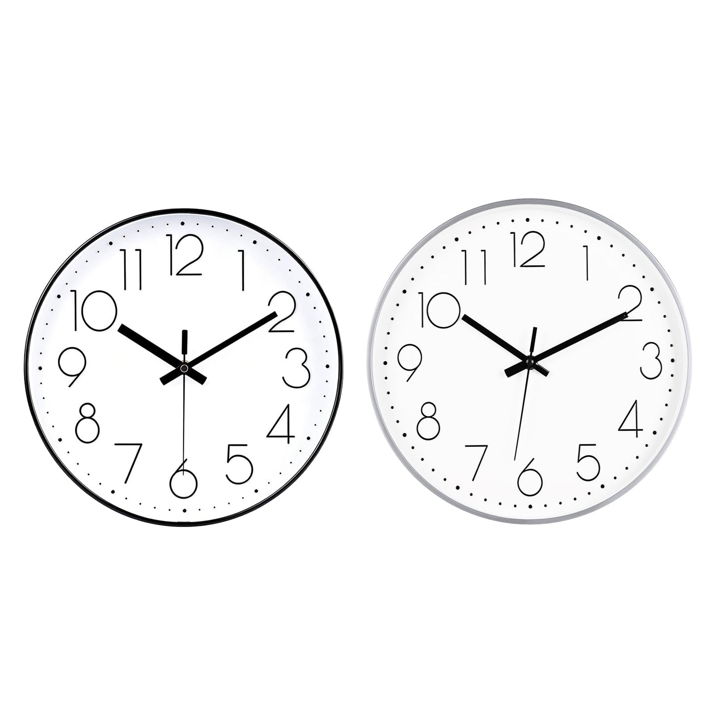 jomparis Wall Clock 12 Inch Non-Ticking Silent Battery Operated Round Wall Clock Modern Elegant Simple Style Clock for Home Office Kitchen Bedroom Living Room