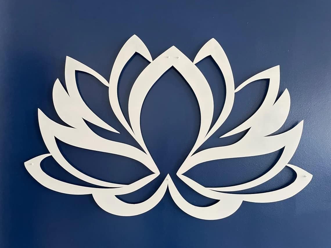 DEKADRON Metal Wall Art - Lotus Flower - 3D Wall Silhouette Metal Wall Decor Home Office Decoration Bedroom Living Room Decor Sculpture (Gold, 30" Wx20 H / 75x50cm)