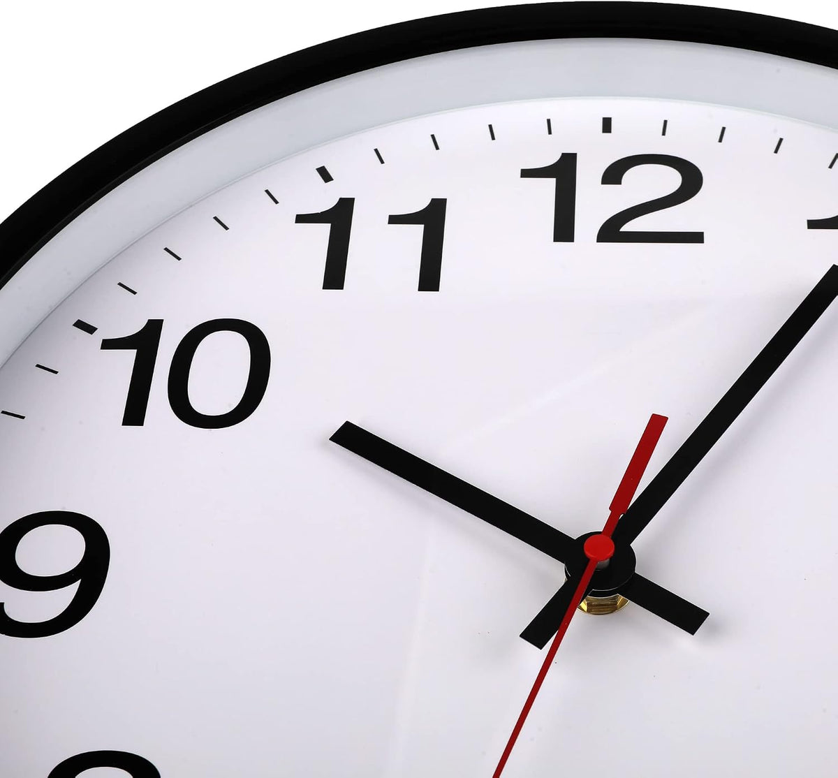 12In Wall Clock,Modern,Battery Operated,Non-Ticking Analog Clock,Black