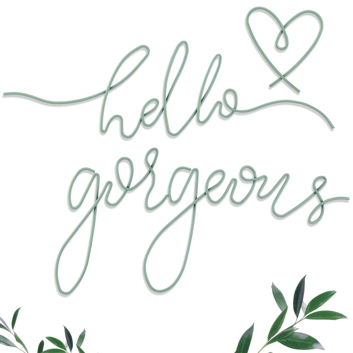 Hicarer Metal Hello Gorgeous Wall Art Minimalist Wall Decor,Gold,Classic