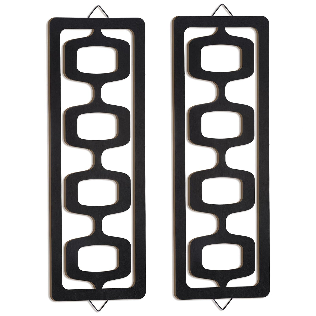 CroBlissful 2pcs Mid Century Modern Wall Art Geometric Wall Decor, Brown