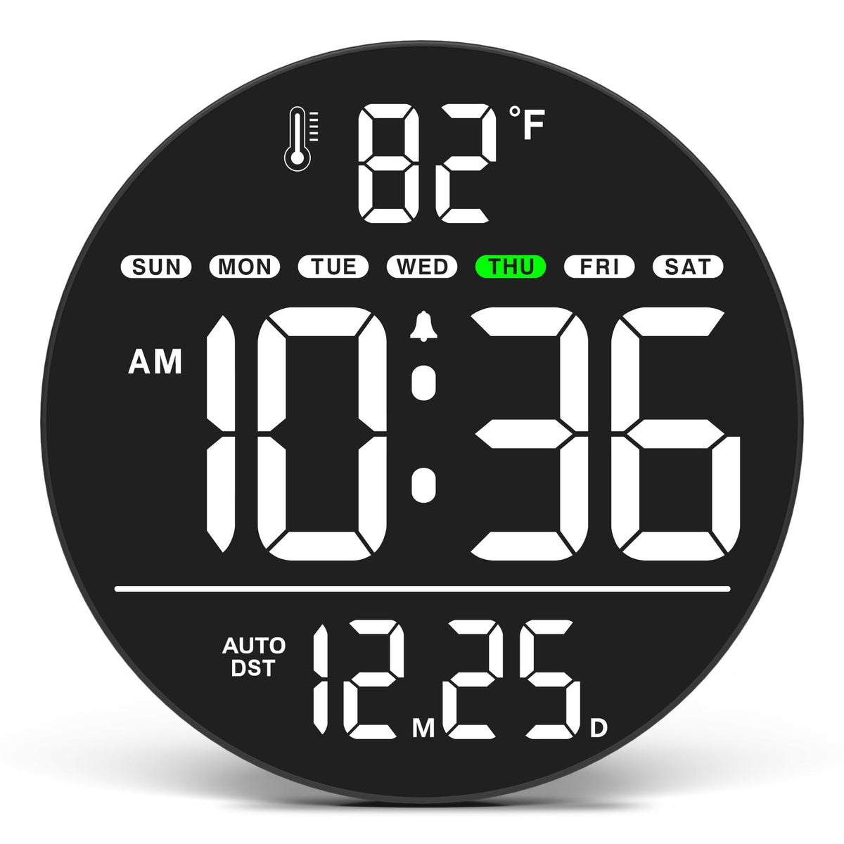 WallarGe Electric Large Digital Wall Clock with LED Display