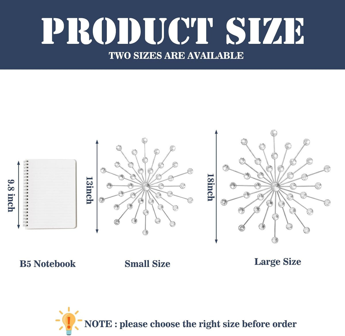 ZEXUIRU 3 Set Silver Starburst Wall Art for Home Decor Metal Bling Crystal Rhinestones Sunburst Wall Decor Sparkling Rhinestone Art Accent Silver - 13in