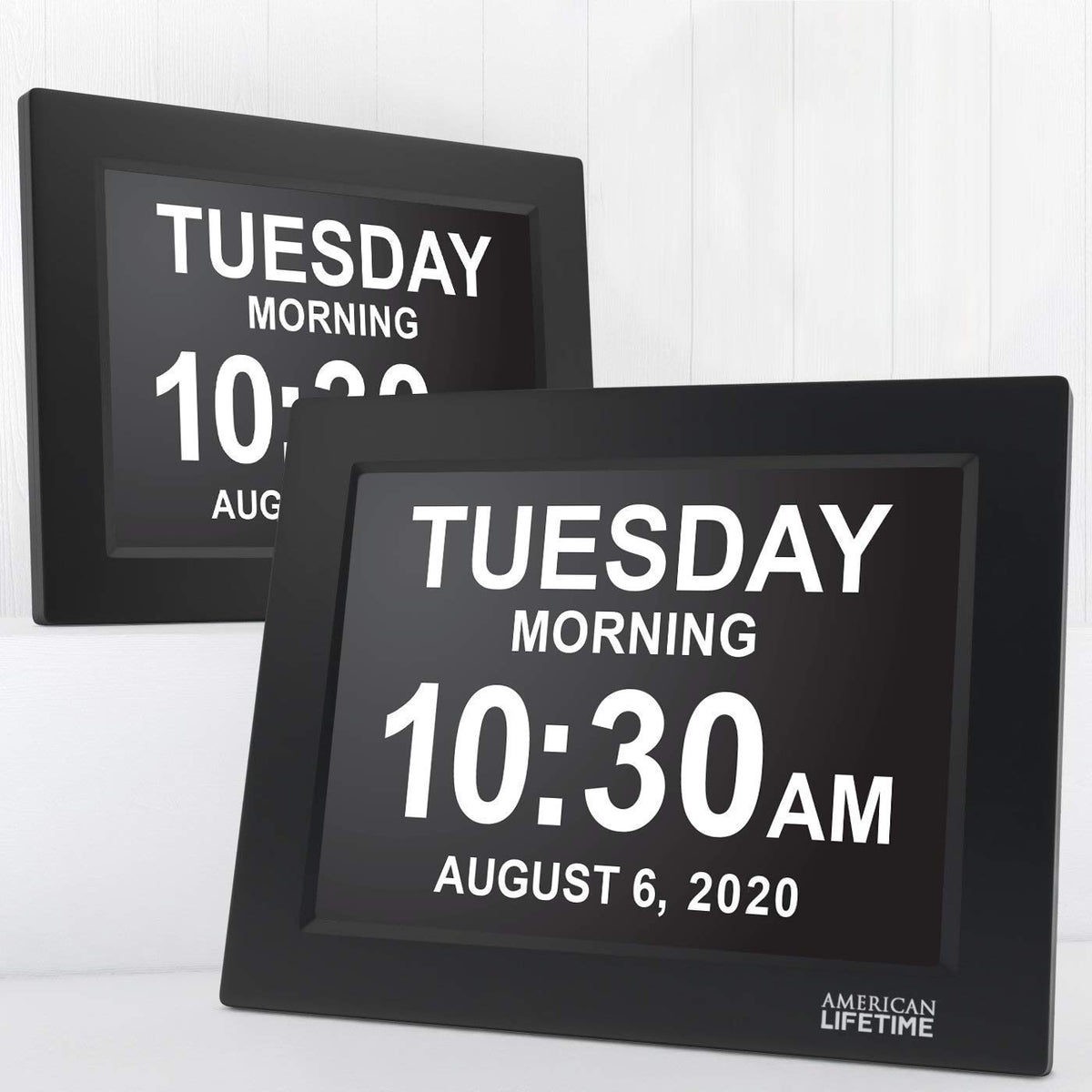 American Lifetime New 2026 Dementia Clock Large for Seniors, Digital Clock Large Display with Custom Alarms, Clock with Day & Date for Elderly, Number Digital Clock 12 Inches White