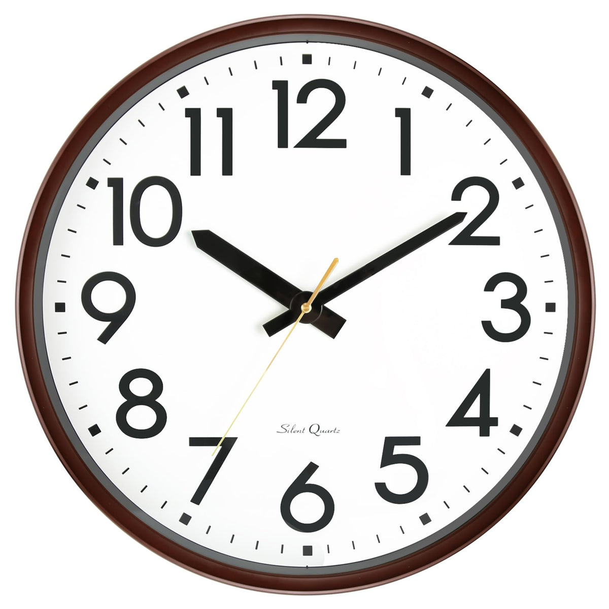 Caysie 12 Inch Large 3D Numbers Silent Non Ticking Wall Clock, Modern Quartz Battery Operated Round Clock, Decorative for Kitchen, Bedroom, Living Room, Office (Black)