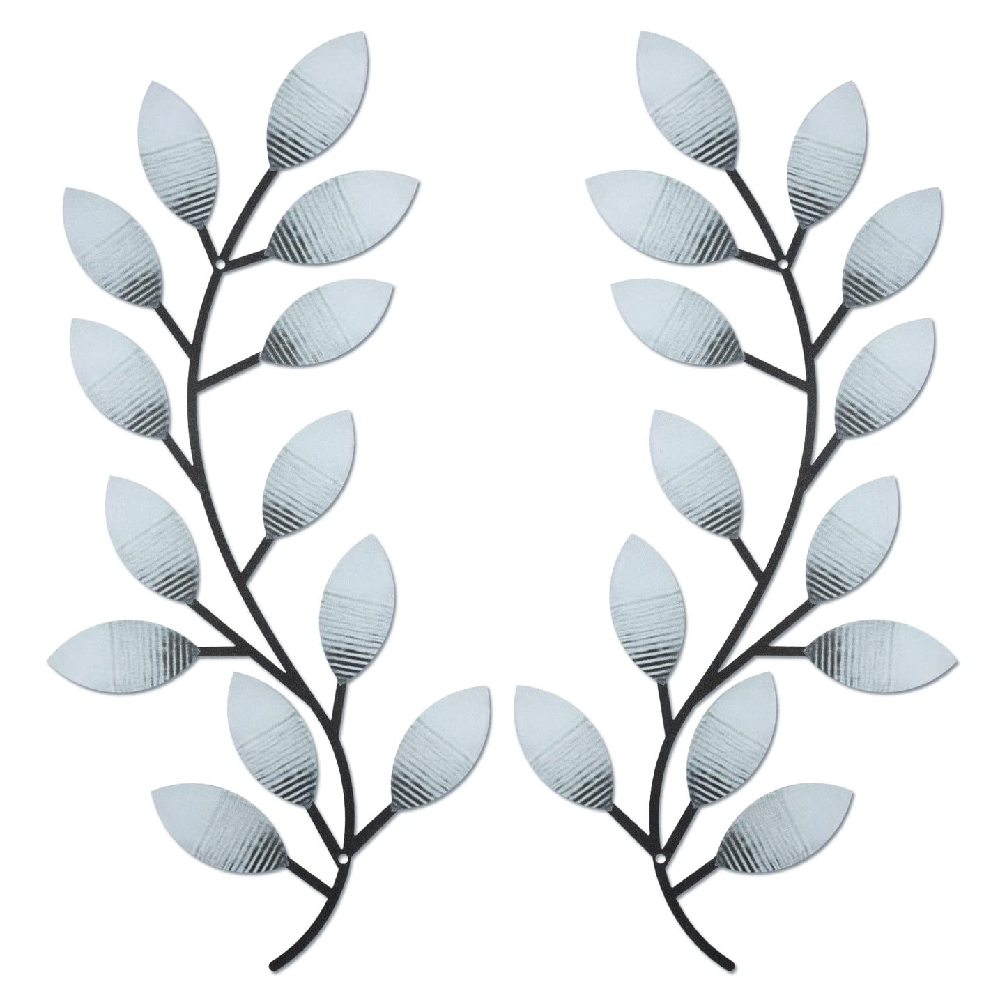 Zhengmy 2 Pcs Metal Leaf Wall Art Vine Branch Decor,Lively Colors