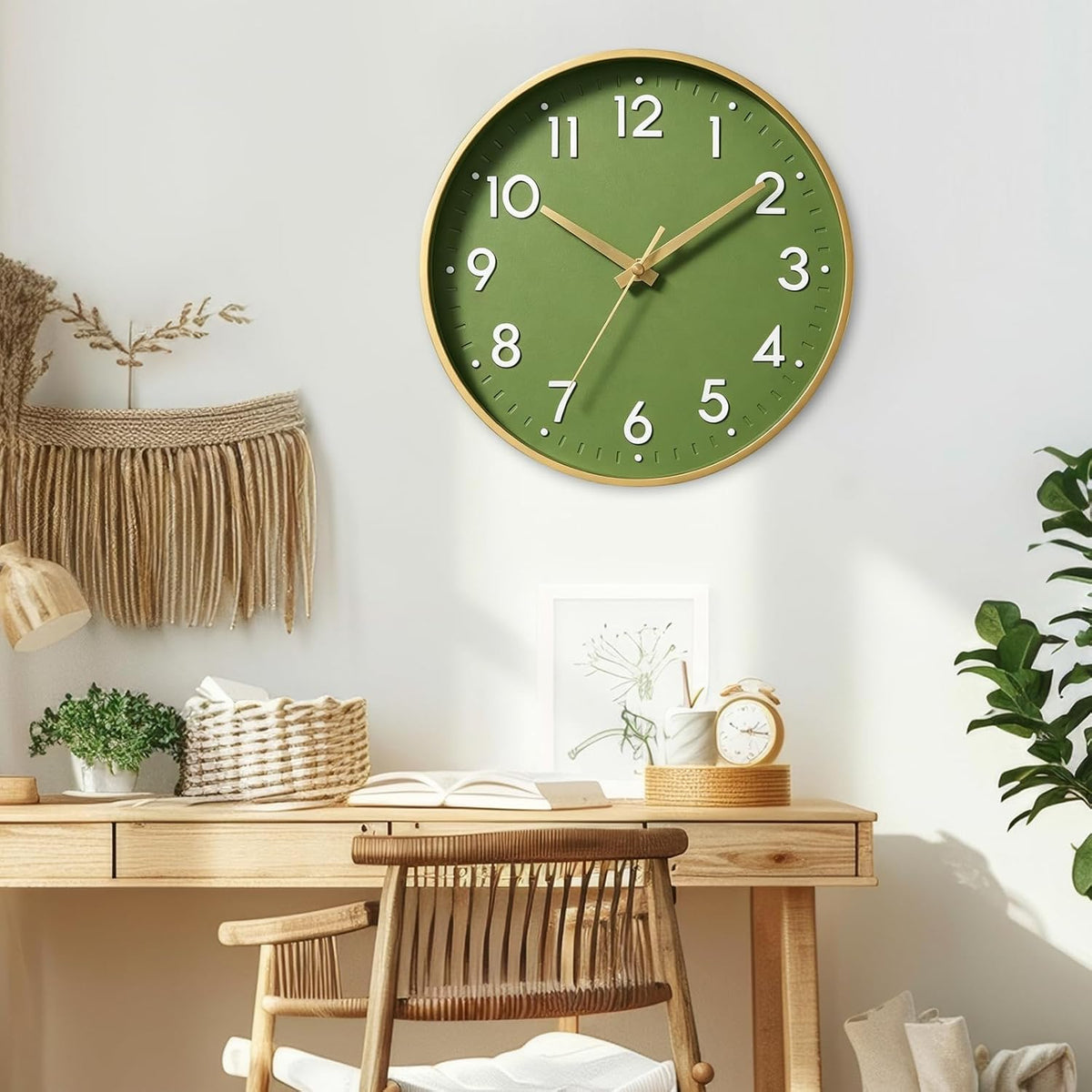 Mosewa Small 8 Inch Wall Clock Battery Operated Silent Non Ticking Analog
