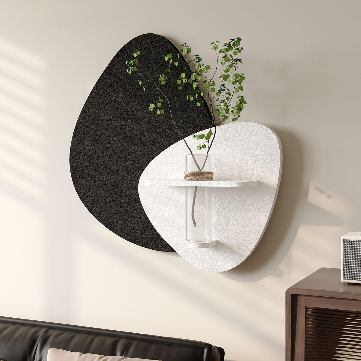 Large Wood Abstract Wall Art for Living Room, Modern 3D Artwork for Walls