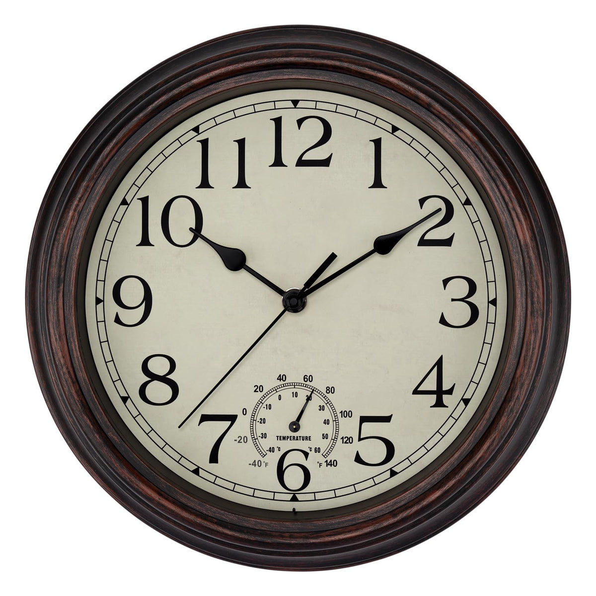 Foxtop Retro Silent Non-Ticking Round Classic Clock Quartz Decorative Battery Operated Wall Clock for Living Room Kitchen Home Office 12 Inch (Bronze)