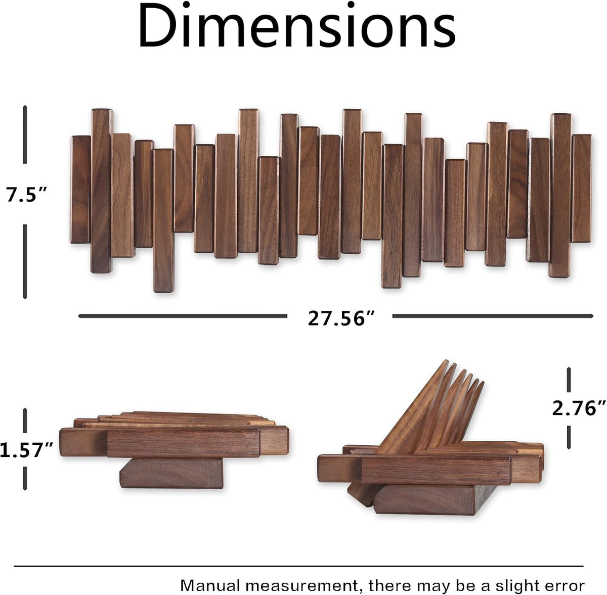 Coat Rack Wall Mount Piano Flip Down Wall Hook Rack 7 Hooks Walnut