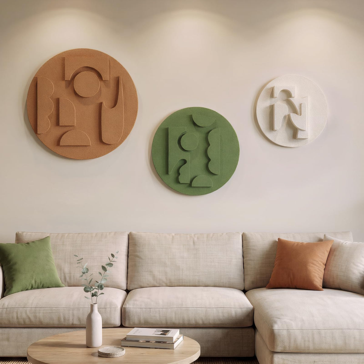 Large Wood Abstract Wall Art for Living Room, Modern 3D Artwork for Walls