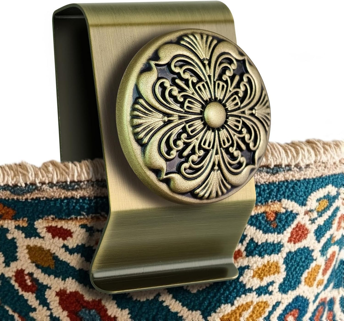 Tapestry Wall Hanging Clamps 4 Pack 1.2x2.0 Textile Art Decoration Hangers Metal Clips for Hanging Rugs Carpet Display (Bronze)