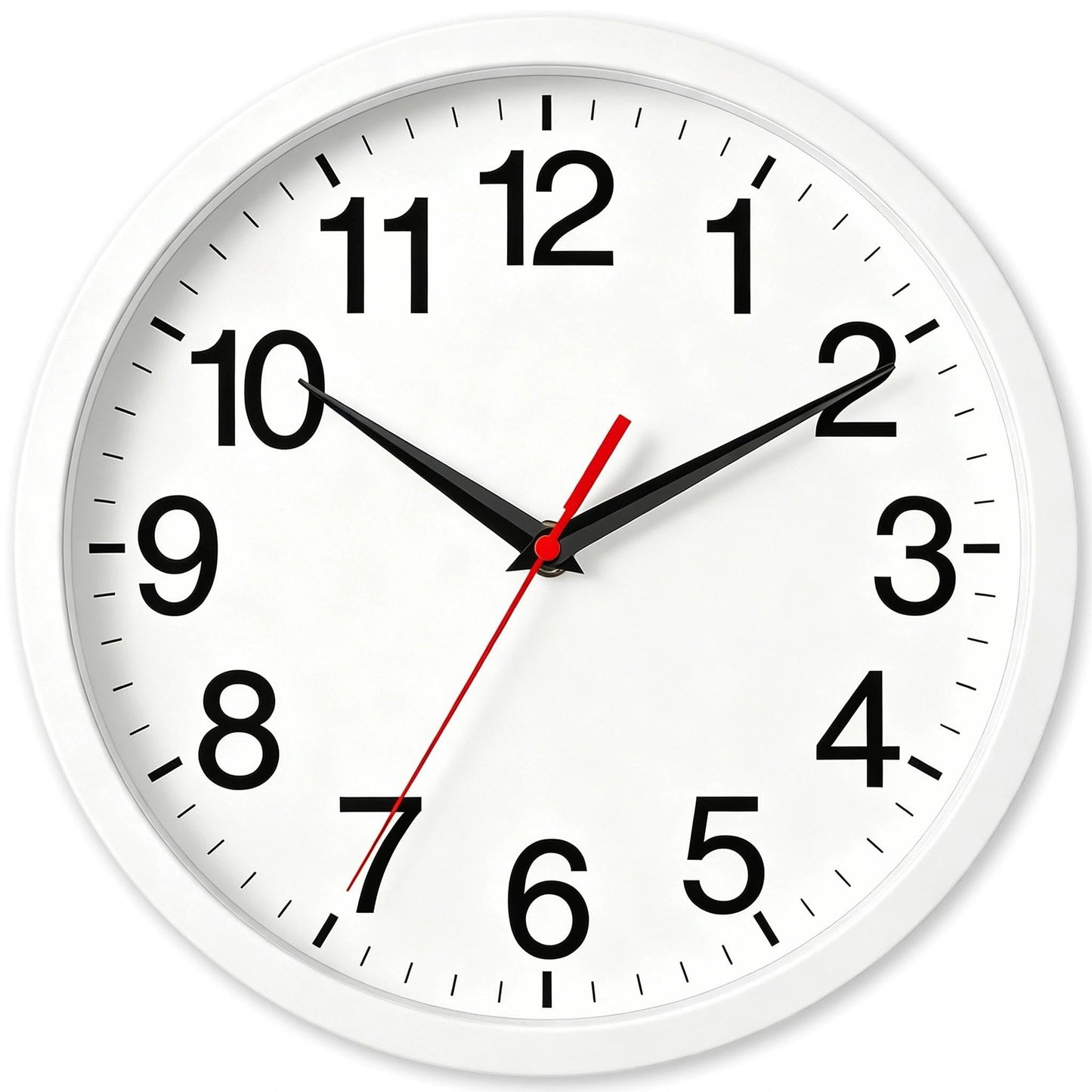 Rohioue Wall Clock Analog 10 Inch Black Battery Operated Silent Clock