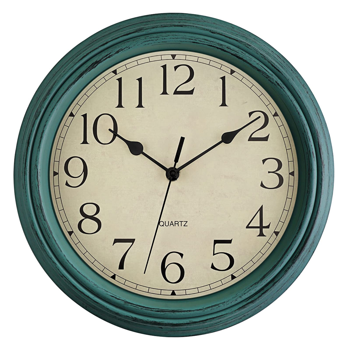Foxtop Retro Silent Non-Ticking Round Classic Clock Quartz Decorative Battery Operated Wall Clock for Living Room Kitchen Home Office 12 Inch (Bronze)