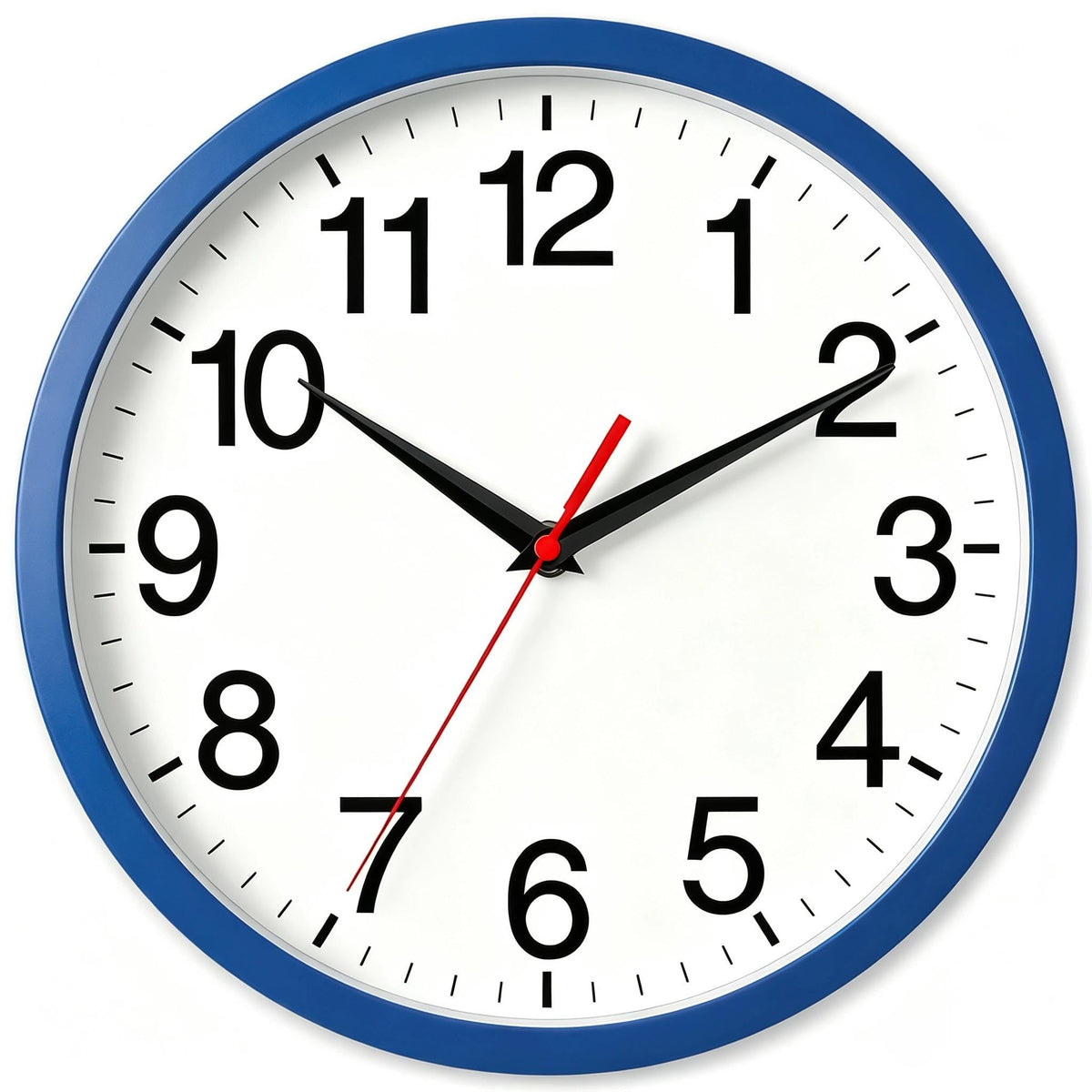 Rohioue Wall Clock Analog 10 Inch Black Battery Operated Silent Clock