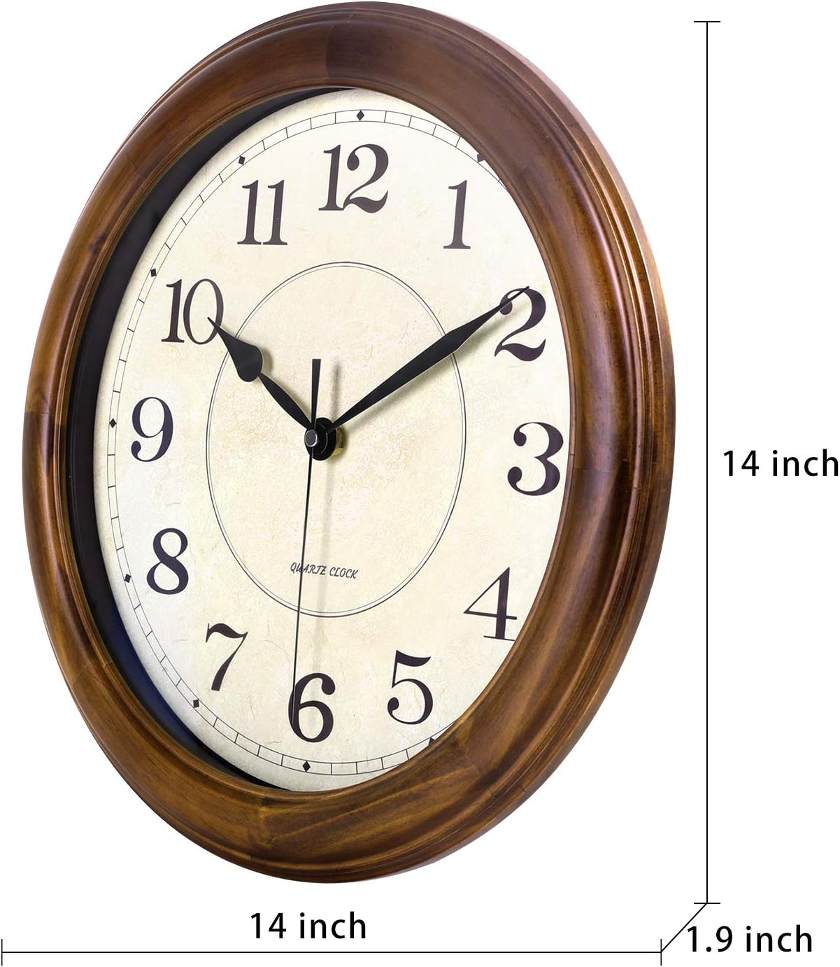 Kesin Wall Clock Wood 14 Inch Silent Wall Clocks Large Decorative