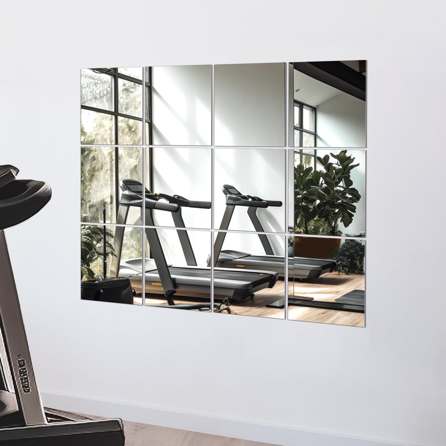 TRAHOME Home Gym Mirror Tiles for Wall, 14"x12"x12PCS Full Length Mirror