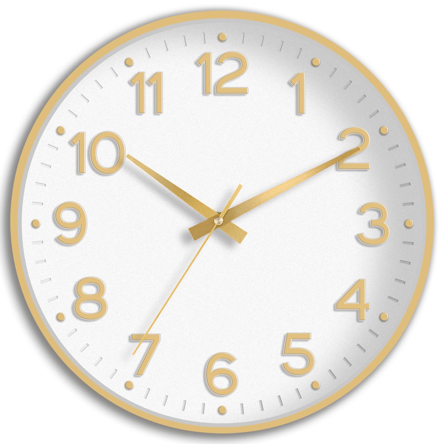 Roymnie 8 Inch Wall Clock, Battery Operated Silent Non Ticking Green Analog