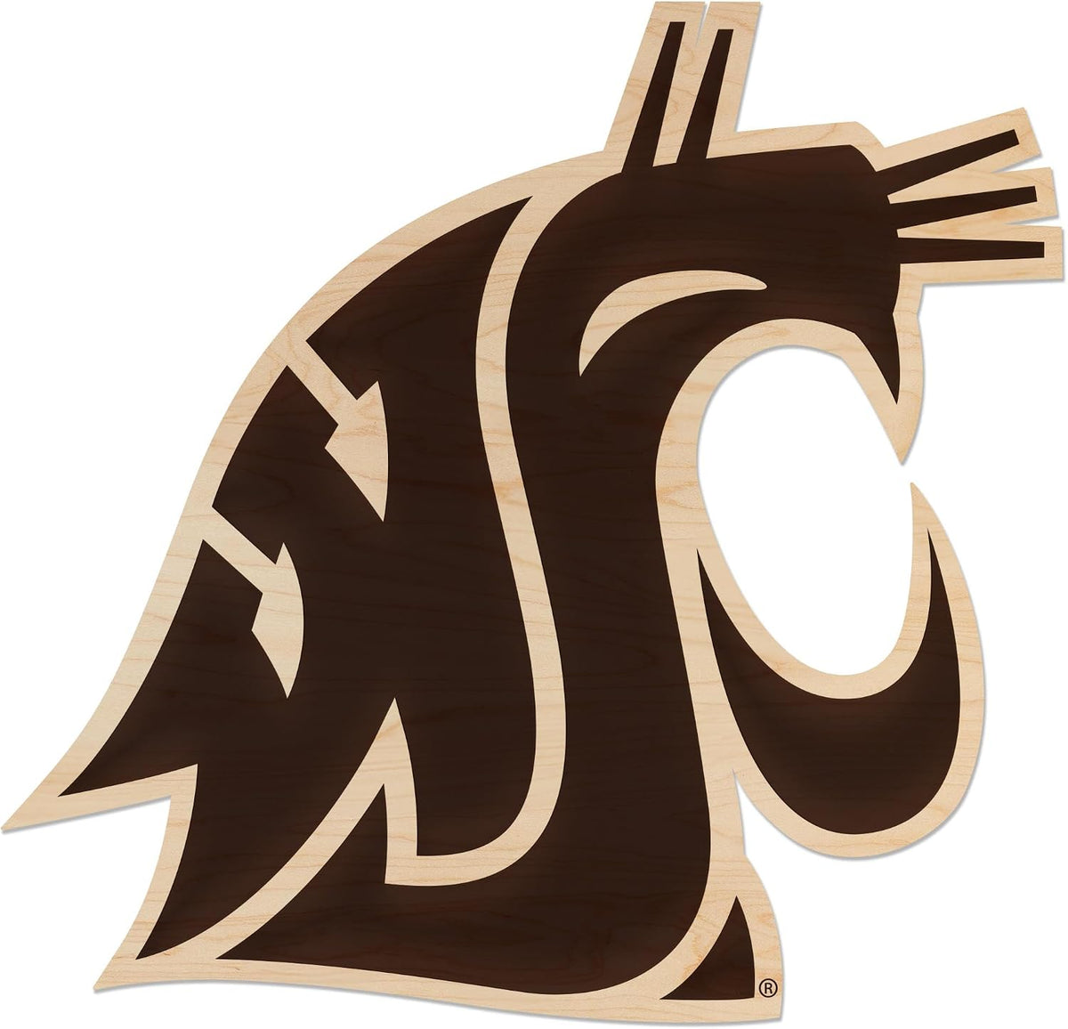 LazerEdge Washington State Cougars Wooden Wall Art – Officially Licensed College Decor – Laser-Etched Hanging Sign – Maple Wood