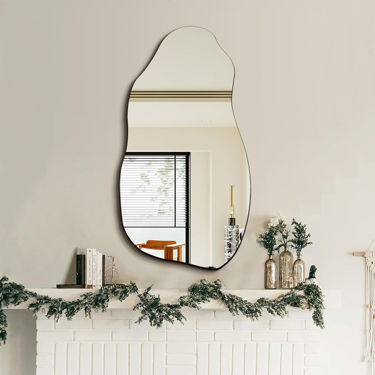 TRAHOME 32'' x 18'' Irregular Asymmetrical Wall Mirror
