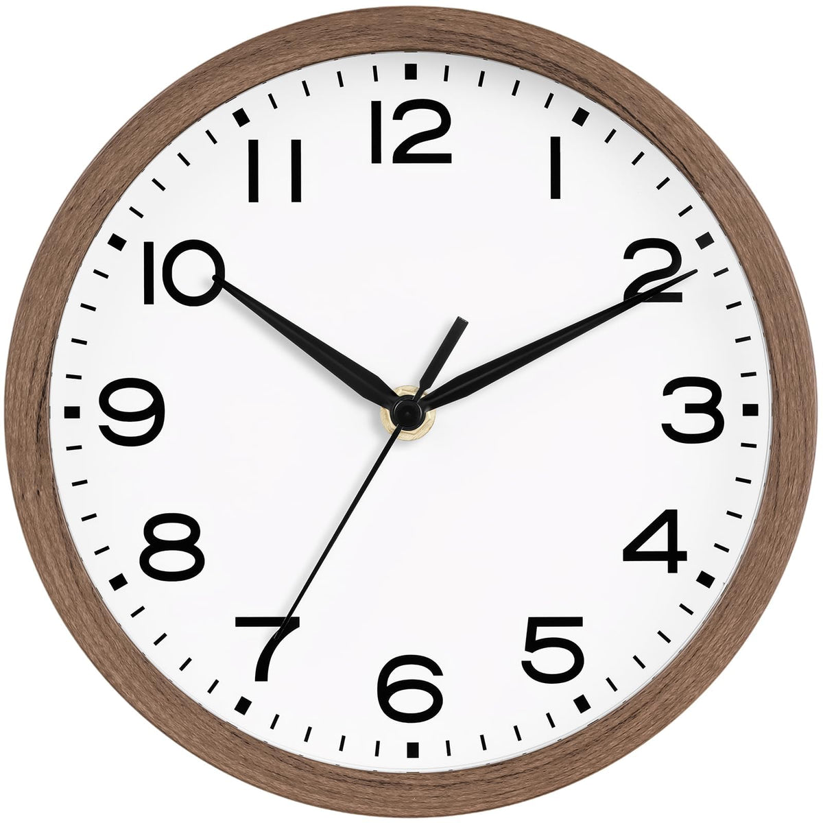 AKCISOT 12 Inch Wall Clock, Silent Battery Operated Analog Clock, Black