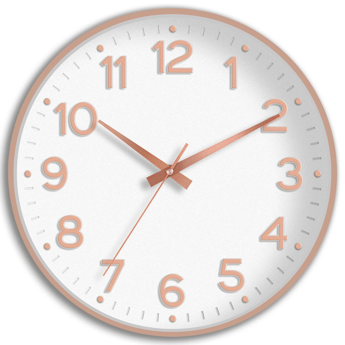 Roymnie 8 Inch Wall Clock, Battery Operated Silent Non Ticking Green Analog